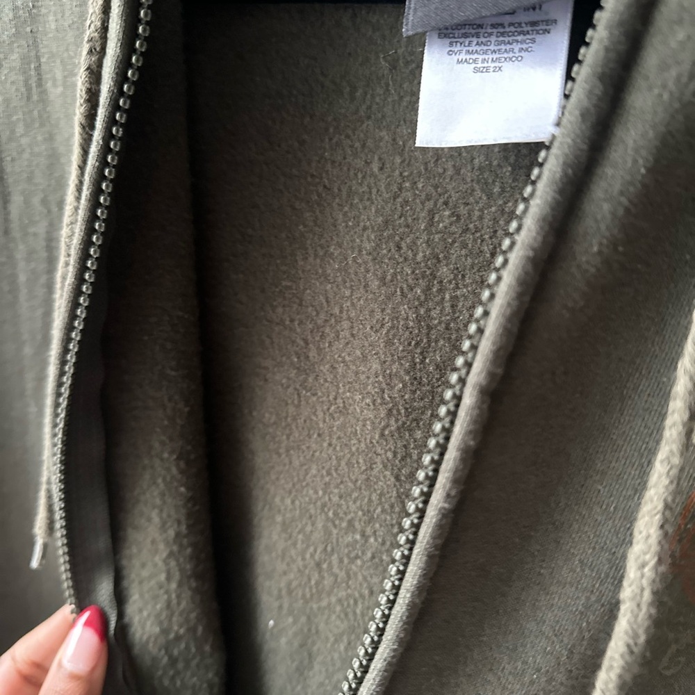 HARLEY DAVIDSON GREEN ZIP UP FLEECED HOODIE UNISEX 2X - Picture 10 of 14